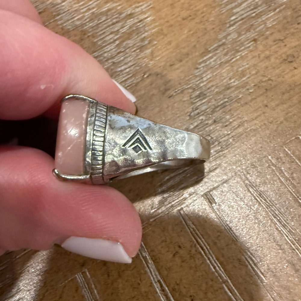 Silpada Pink and Sterling Silver Ring, size 4-4.5 cocktail ring - Picture 5 of 9